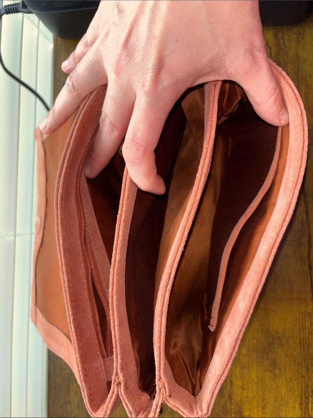 T.J.Maxx Rust Suede Crossbody Bag - Picture 7 of 11